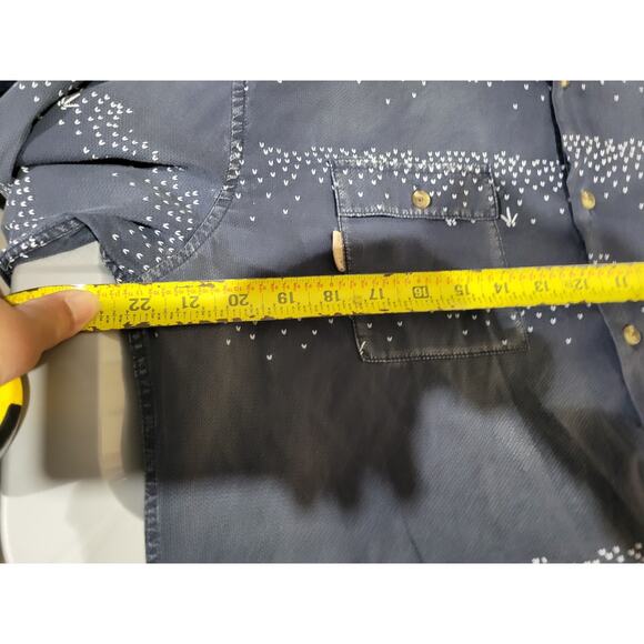 Marc Ecko Cut & Sew Blue Designer Button Up Shirt Mens Large - Picture 7 of 8